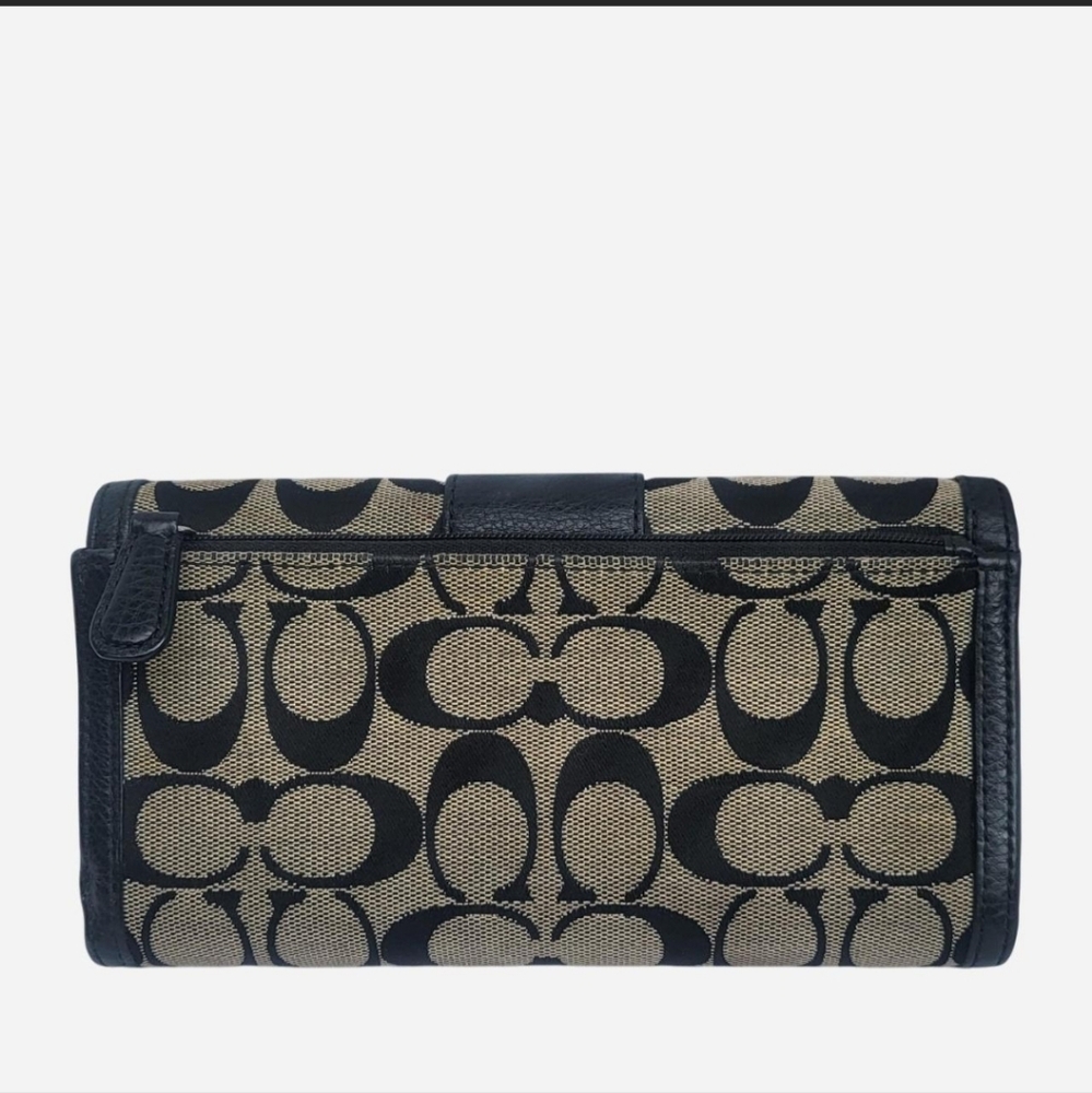 Coach Black and Tan Leather Wallet - Picture 2 of 4